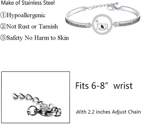 BNQL Pharmacist Gifts Necklace Rx Gift Pharmacy Tech Gifts Pharmacy Technician Jewelry Pharmacist Graduation Gifts in Saudi Arabia
