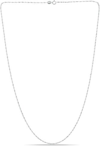 Sea of ​​Ice Singapore Rope Chain Necklace - سلسلة سلسلة Ssilver للنساء والرجال - 925 سلسلة مجوهرات الفضة الفضية - سلسلة فضية متعددة الجنسيات للجنسين in Kuwait