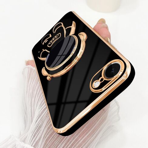 for iPhone 15 Pro Max Case, Cute 3D Astronaut Stand with [2 Screen Protector] [Camera Protection] Kickstand Shockproof Silicone Soft Cover for Apple iPhone 15 Pro Max Phone Case, Black in Kuwait