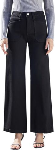 Women's Wide Leg Sweatpant Jeans Y2k Baggy Loose Trouser Jeans High Waisted Stretch Denim Pants in Saudi Arabia