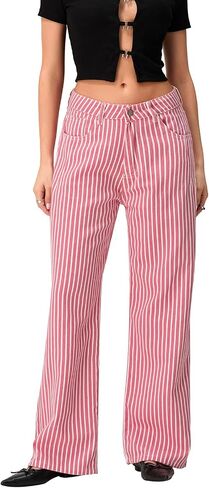 Mxiqqpltky Y2k Striped Bell Bottom Jeans Women High Waisted Boyfriend Denim Pants Baggy Wide Leg Stretchy Bootcut Flare Jeans in Saudi Arabia