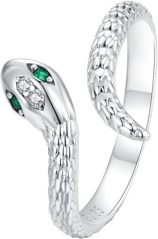 Bisaer 925 Sterling Silver Ring قابلة للتعديل لطيف الفريد من نوعه Cat Snake Butterfly Dragonfly Frasnable Ring for Women المجوهرات in Kuwait