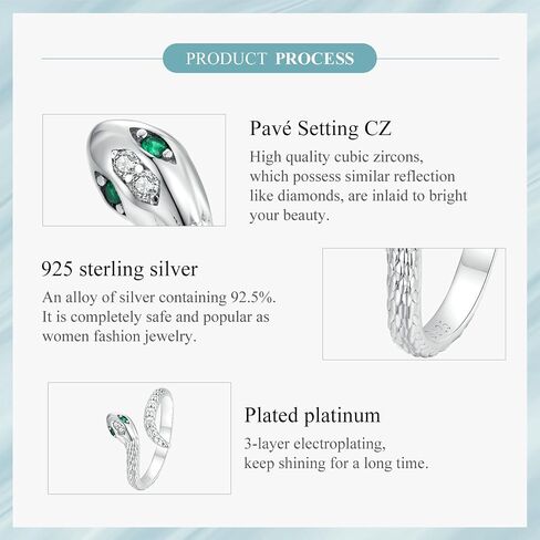 Bisaer 925 Sterling Silver Ring قابلة للتعديل لطيف الفريد من نوعه Cat Snake Butterfly Dragonfly Frasnable Ring for Women المجوهرات in Kuwait
