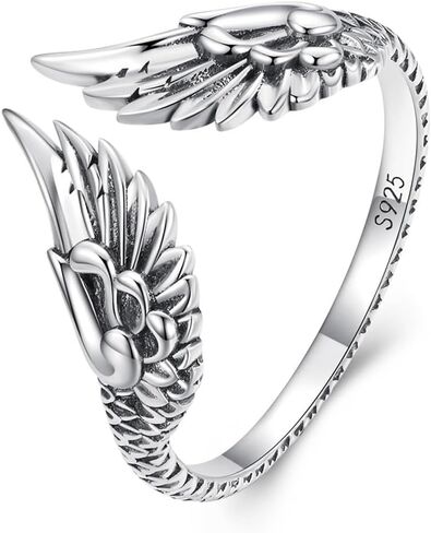 Bisaer 925 Sterling Silver Ring قابلة للتعديل لطيف الفريد من نوعه Cat Snake Butterfly Dragonfly Frasnable Ring for Women المجوهرات in Kuwait