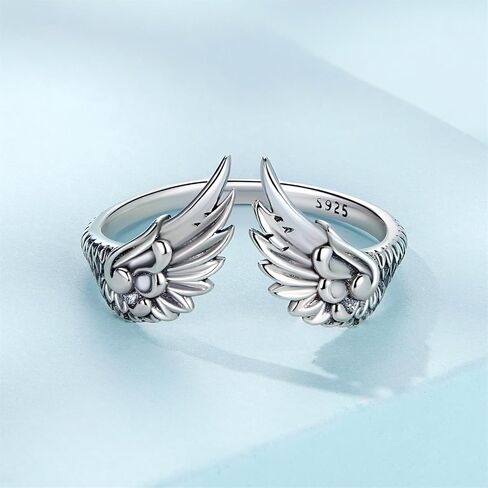 Bisaer 925 Sterling Silver Ring قابلة للتعديل لطيف الفريد من نوعه Cat Snake Butterfly Dragonfly Frasnable Ring for Women المجوهرات in Kuwait