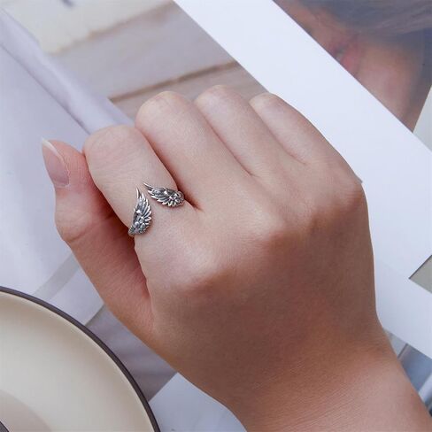 Bisaer 925 Sterling Silver Ring قابلة للتعديل لطيف الفريد من نوعه Cat Snake Butterfly Dragonfly Frasnable Ring for Women المجوهرات in Kuwait