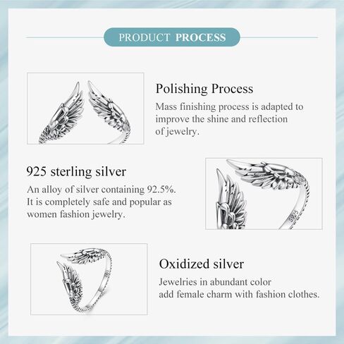 Bisaer 925 Sterling Silver Ring قابلة للتعديل لطيف الفريد من نوعه Cat Snake Butterfly Dragonfly Frasnable Ring for Women المجوهرات in Kuwait