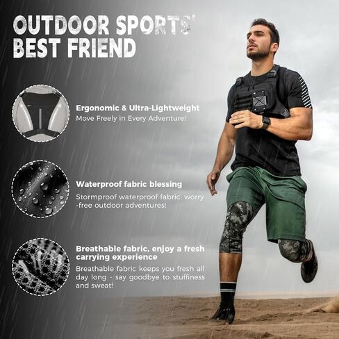 حقيبة الصدر الرياضية الخارجية للرجال، حافظة سترة الصدر تناسب معظم المسدسات، حقيبة الصدر للسفر EDC قابلة للتعديل للجري والمشي لمسافات طويلة والتدريبات in Kuwait