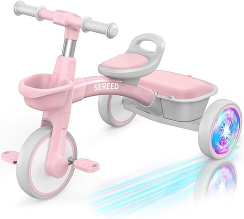 SEREED Colorful Lighting Toddler Tricycle Gift Toy for Ages 2-5 Boys Girls in Saudi Arabia