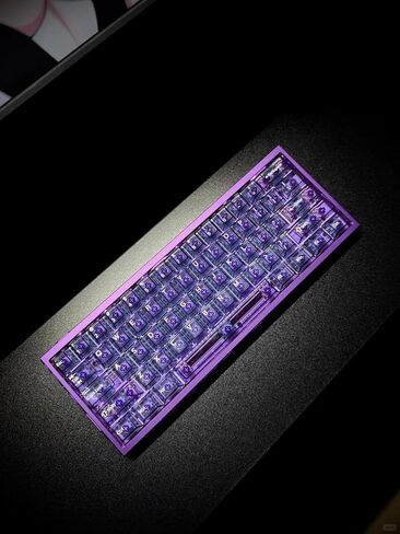 157 Keys Transparent PC Material Custom Keycaps Cherry Profile UV Transfer Printing Keycaps for Cherry MX Gateron Kailh Cross Type Switch ANSI Mechanical Keyboard (Purple) in Kuwait