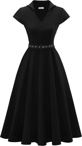 Wedtrend 1950's Vintage Dresses for Women Cocktail Dress with Belt Modest Church Dress Wedding Guest Dresses with Pockets in Kuwait