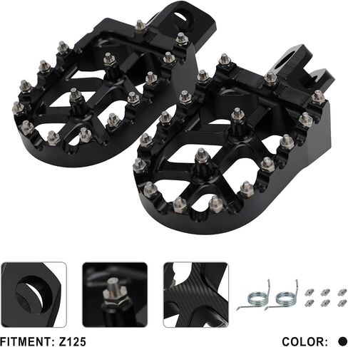 Motorcycle Foot Pegs Footpegs Rest Pedal MX Style CNC for Z125 Pro 2016-2024 Black in Kuwait