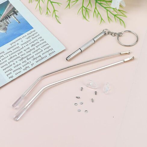 1 ذراع بديلة للبنوك مع أرجل شفافة ، استبدال أرجل ذراع النظارات العالمية ، استبدال النظارات المعدنية لإصلاح النظارات (الفضة) in Saudi Arabia