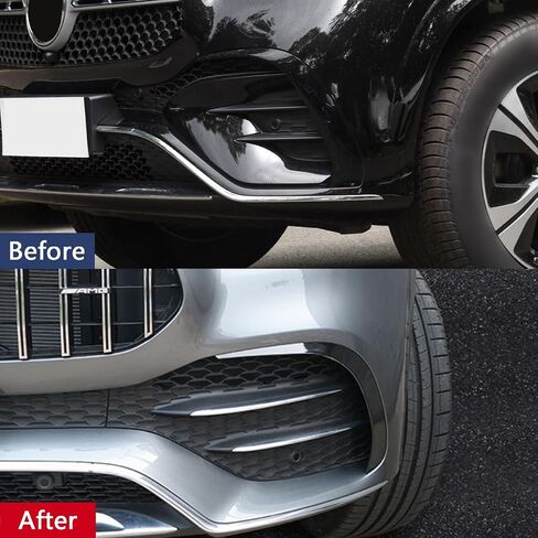 Car Accessories Fit For Mercedes-Benz GLE 350 450 W167 2020 2021 2022 Front Side Fender Vent Air Outlet Fog light Bezel Cover Trims (Glossy Black) 2PCS ABS in Saudi Arabia
