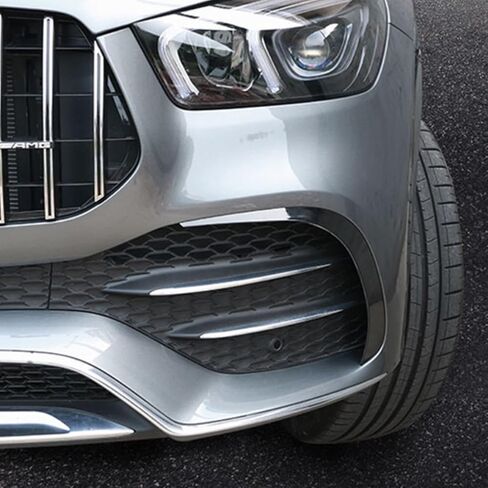 Car Accessories Fit For Mercedes-Benz GLE 350 450 W167 2020 2021 2022 Front Side Fender Vent Air Outlet Fog light Bezel Cover Trims (Glossy Black) 2PCS ABS in Saudi Arabia