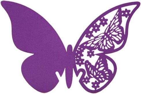 AKOAK Pearlized Paper Butterfly Table Number Place Card Name Card Wine Glass Cup Decoration Wall Decals Sticker for Wedding Party Favor Decor,50 Counts (Gold) in Kuwait