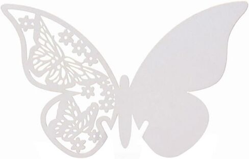 AKOAK Pearlized Paper Butterfly Table Number Place Card Name Card Wine Glass Cup Decoration Wall Decals Sticker for Wedding Party Favor Decor,50 Counts (Gold) in Kuwait