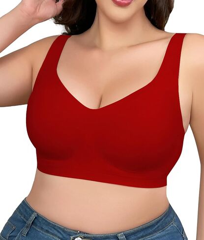 SHAPERX Bras for Women No Underwire Seamless Oversized Everyday Bra Comfort Wireless Padded Soft Support Bralette in Kuwait