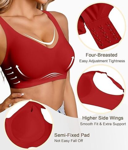 SHAPERX Bras for Women No Underwire Seamless Oversized Everyday Bra Comfort Wireless Padded Soft Support Bralette in Kuwait
