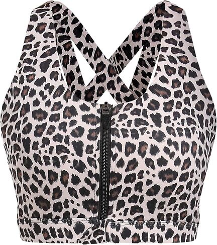Front Zipper Sports Bras for Women High Impact Workout Bra Tops Padded Criss-Cross Back Yoga Training Running Bras in Saudi Arabia