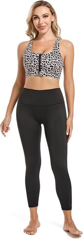 Front Zipper Sports Bras for Women High Impact Workout Bra Tops Padded Criss-Cross Back Yoga Training Running Bras in Saudi Arabia