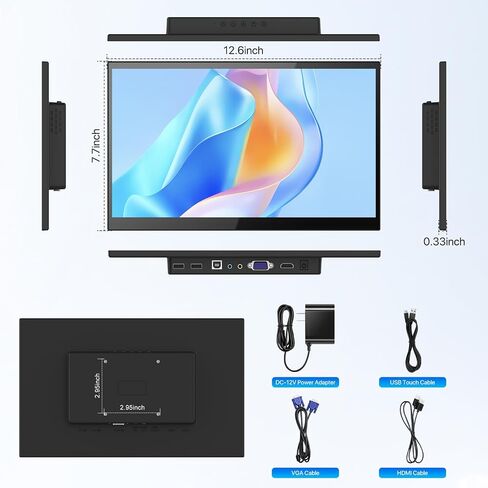 MAGEX 15.6" Touchscreen Monitor, HDMI+VGA+DVI FHD 1920x1080p Rp Pi CCTV Touch Screen Monitor 10-Point Touch Display with Remote Control Speakers VESA for Pi PS4/5 Laptop PC Xbox CCTV in Saudi Arabia