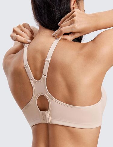 Syrokan عالية التأثير حمالات الصدر الرياضية للنساء الدعم العالي غير المبطنة underwire racerback لا uniboob تجريب صدرية in Kuwait
