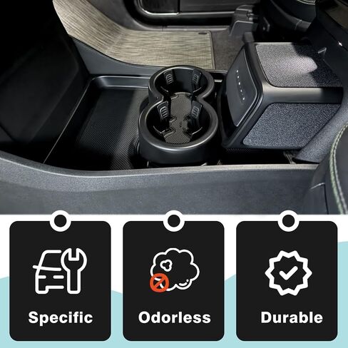 BestEvMod Gen 2 Lower Center Console Organizer Tray Compatible with Rivian R1T R1S 2025 Gen 2 Fit 32oz Bottle Interior Accessories ABS Material with PVC Trim Floor Console Storage (Black) in Saudi Arabia