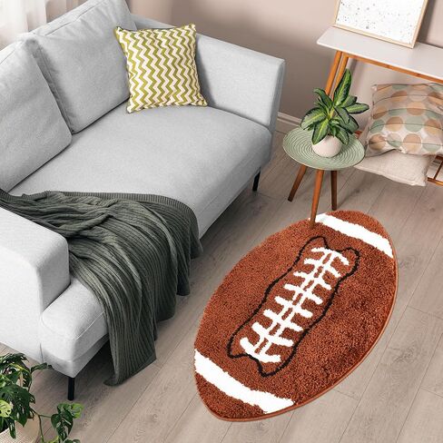 Cool Football Rug for Men Room Decor Non Slip Kid Rug for Aesthetic Living Room & Area Rugs Fun Decor 32"x20" Microfiber Fluffy for y2k Sport Room Decor in Saudi Arabia
