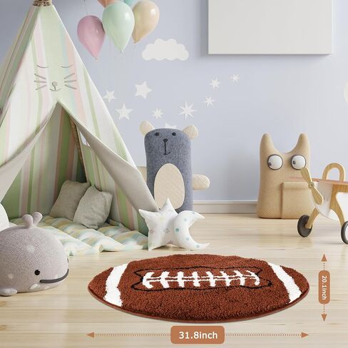 Cool Football Rug for Men Room Decor Non Slip Kid Rug for Aesthetic Living Room & Area Rugs Fun Decor 32"x20" Microfiber Fluffy for y2k Sport Room Decor in Saudi Arabia