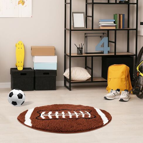 Cool Football Rug for Men Room Decor Non Slip Kid Rug for Aesthetic Living Room & Area Rugs Fun Decor 32"x20" Microfiber Fluffy for y2k Sport Room Decor in Saudi Arabia