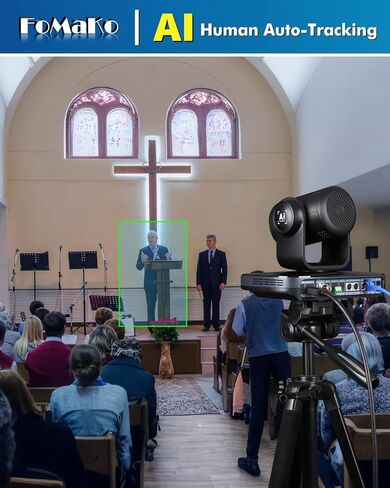 FoMaKo NDI PTZ Camera HDMI 1080P60 AI Auto-Tracking PTZ Camera 20X Optical Zoom, USB3.0 Type-C 3G-SDI HDMI PTZ Camera for Church Worship Education Conference Events, KN20 NDI Camera in Kuwait