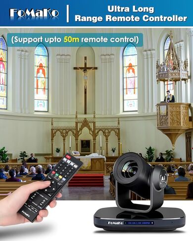 FoMaKo NDI PTZ Camera HDMI 1080P60 AI Auto-Tracking PTZ Camera 20X Optical Zoom, USB3.0 Type-C 3G-SDI HDMI PTZ Camera for Church Worship Education Conference Events, KN20 NDI Camera in Kuwait