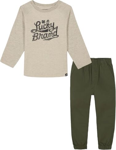 Lucky Brand boys 2pc Knit Woven Pant Set in Saudi Arabia