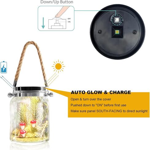 شمسي ماسون الجرار ديكور ، ماسون جرة ضوء الليل مع Micro Mushroom Flazroom Moss ، Solar Lights Decor in Saudi Arabia