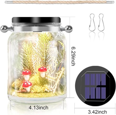 شمسي ماسون الجرار ديكور ، ماسون جرة ضوء الليل مع Micro Mushroom Flazroom Moss ، Solar Lights Decor in Saudi Arabia