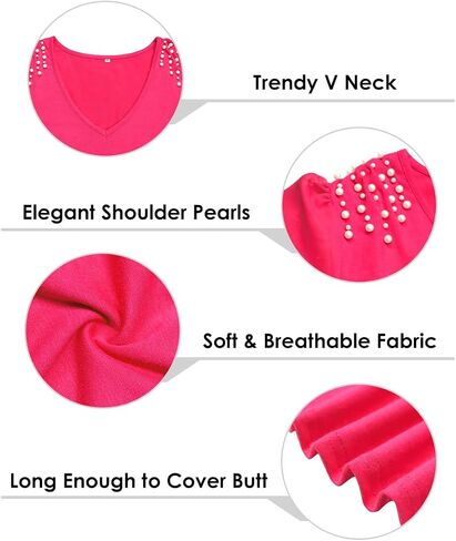 Tiyomi Plus Size Henley Tops قمصان قصيرة الأكمام للنساء Summer Tunics XL-5XL in Kuwait