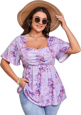 Shopwonder Women Plus Size Sweetheart Neck Tunic Tucles Shorts Peplum babydoll disual plouse tirts t in Kuwait