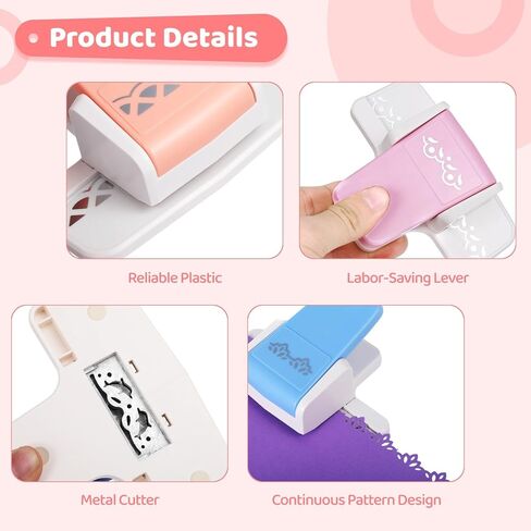 Anjetan 2pcs Border Punches, Border Edge Craft Floral Pattern Punches, Flower Design Embossing Punch Tools, Scroll Punch for Scrapbooks, Wedding Cards, Greeting Cards, Decoration and DIY Arts in Kuwait