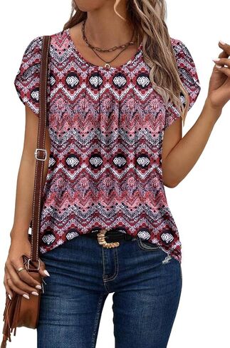 فقط قمصان ذات الأكمام القصيرة ذات الأزهار القصيرة للسيدات in Kuwait