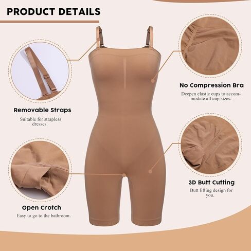 JOYSHAPER Tummy Control Shapewear Bodysuit for Women Seamless Full Body Shaper Mid Thigh Compression Shapewear in Saudi Arabia