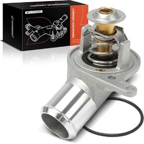 A -Premium Engine Thermostat Housing Assembly متوافق مع Chevy و GMC و Cadillac و Isuzu و Hummer & Pontiac - 97-03 - Silverado Express Savana 1500 2500 3500 ، Tahoe ، Escalade ، Firebird & More