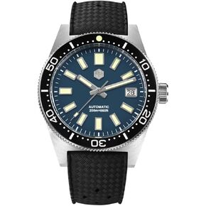 San Martin Men Watch 62 mas SN007GB, 39 mm 20 Bar Diver Watch NH35 Automatic Mechanical Luxury Diving Waterproof Wrist Watch