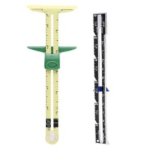 Sewing Gauge Measuring Tool Set 5-in-1 T-Shaped Sliding Gauge Ruler Fabric Quilting Ruler