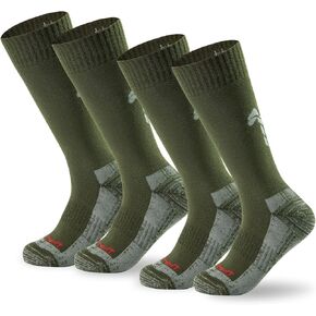 Tactical Boot Socks for Men, Mid-Calf, Cushioned, Moisture-Wicking & Quick-Dry, Athletic Support, 2-Pack