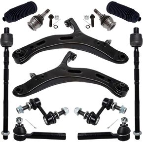 TUCAREST 12Pc Suspension Kit Fit For 2010-2014 Su-baru Outback, 2 Front Lower Control Arm Ball joint + 4 Outer Inner Tie Rod + 2 Sway Bar + 2 Boots [# 522-831 522-832 K750084 EV800049 ES3712 K9513]