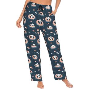 Women Pajama Pants Pjs Bottoms With Pockets Drawstring Sleep Lounge Pants For Women