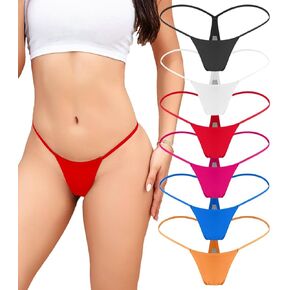 Etaoline G-String Thongs for Women Low Rise Micro ظهرًا صغيرًا بيكيني سراويل سراويل سهلة T-Back 6