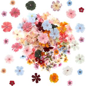 Mini Artificial Flowers for Decoration, 120 Pieces Small Fabric Silk Flowers Fake Wildflowers Garland Decoration Multicolor Rose Daisy Peony Flowers Heads for Home Wedding DIY Crafts Decoration