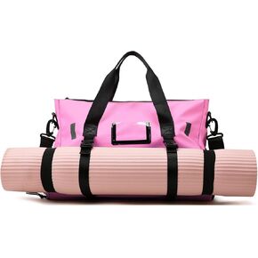 Gym Bag for Women, Yoga Mat Bag with Shoes Compartment & Wet Dry Pockets & Adjustable Yoga Mat Holder